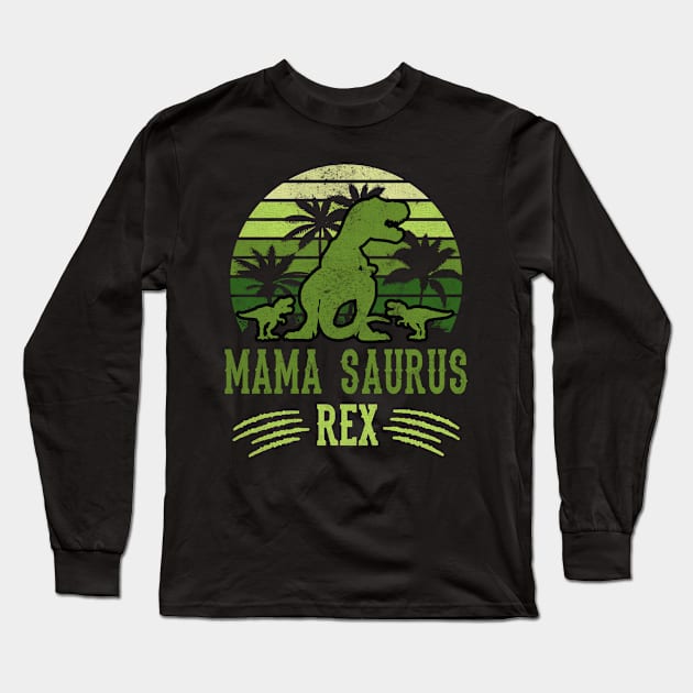 Mama Saurus Rex Dinosaur Mothers Day Long Sleeve T-Shirt by Print-Dinner